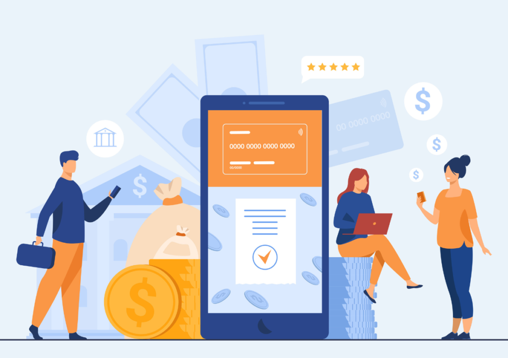 Business people operating an invoice automation software