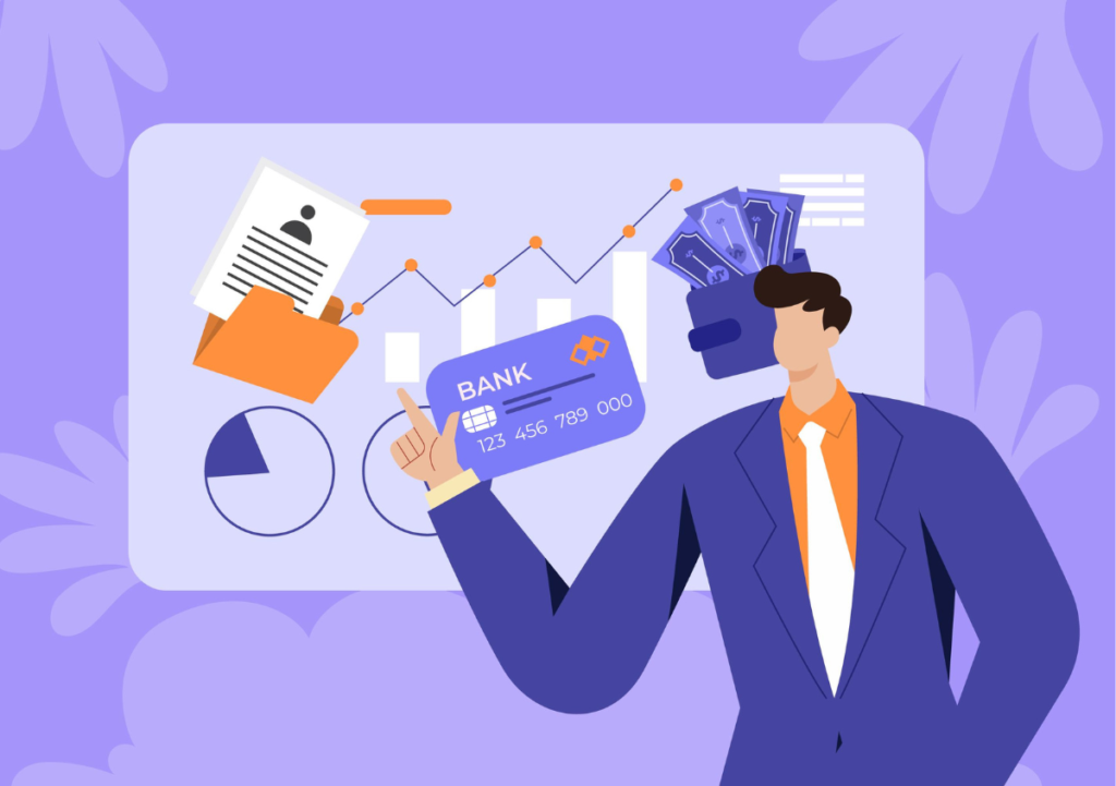 an employee showing a business p-card