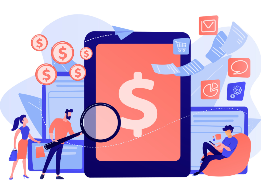 business people using expense management software