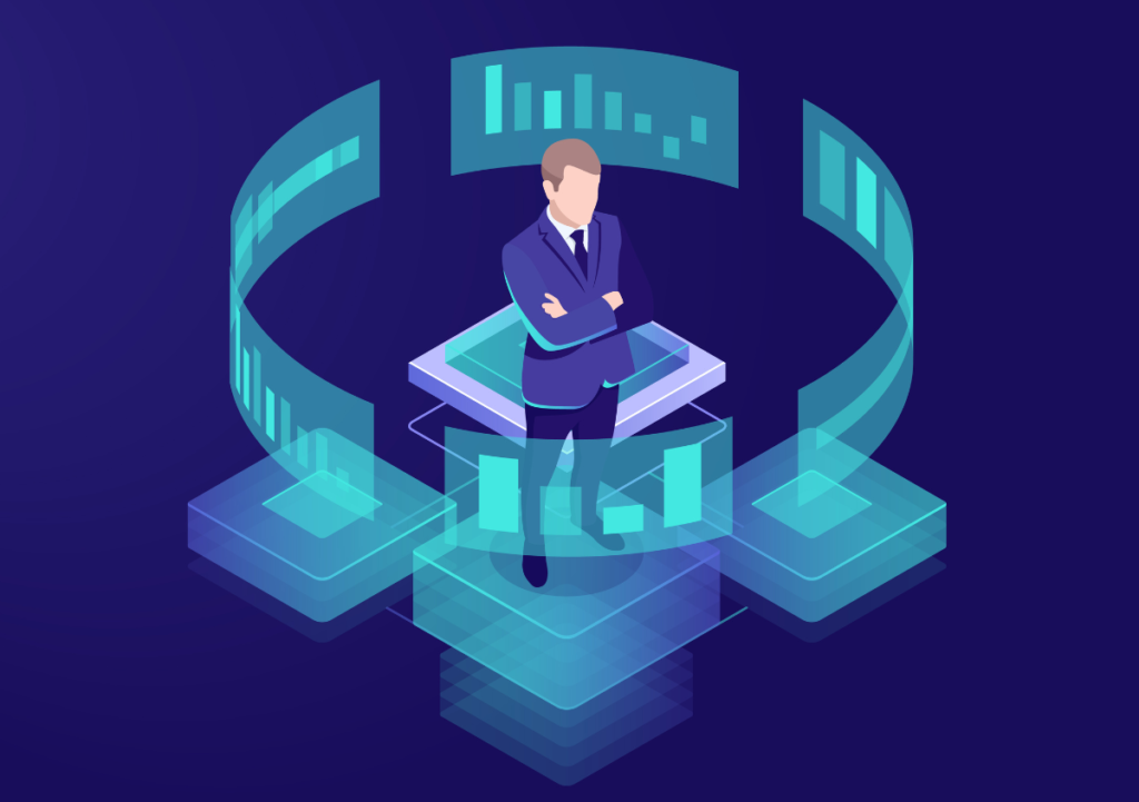 CFO taking a look at the finance analysis generated by finance automation stack