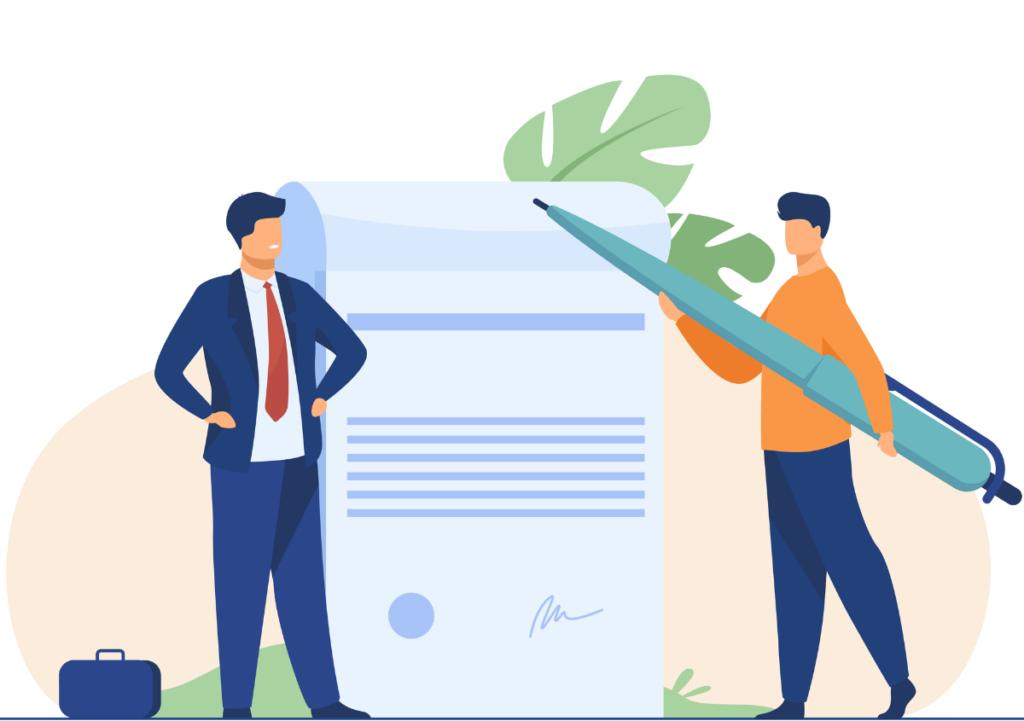 A company signing an RFP to purchase expense automation software