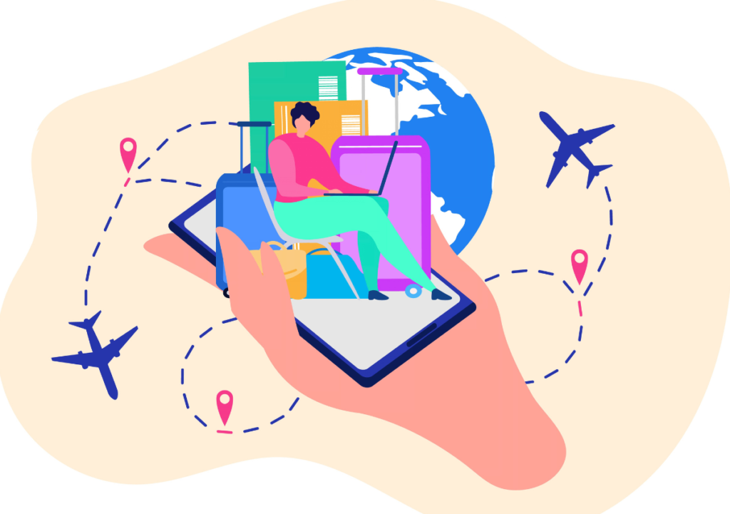 a corporate employee using travel and expense automation platform
